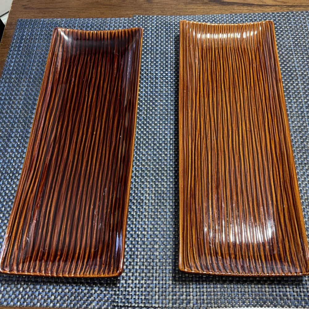 Partylite bamboo plate duo